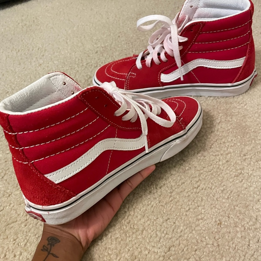 Red Hi-Top Vans